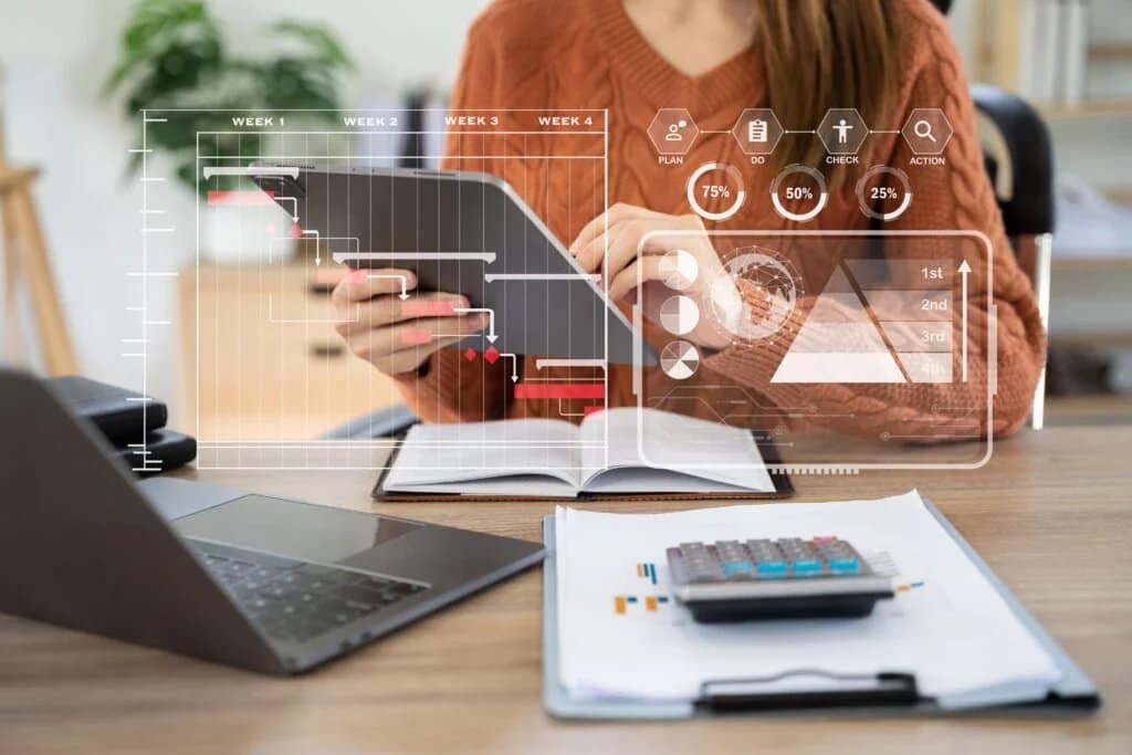 RPO Business Woman Hand Project Manager Working Tekjob